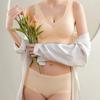 Высококачественный цельный бесшовный комплект с бюстгальтером контрастного цвета, женское нижнее белье, сексуальные трусы, беспроводной мягкий бюстгальтер