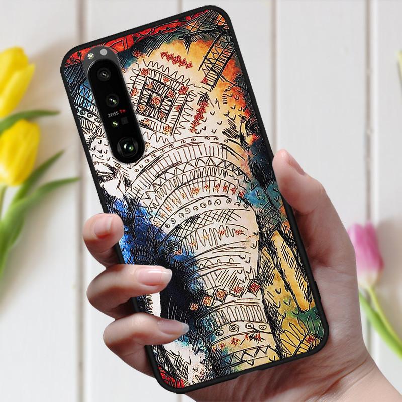 3D Тисненый Цветочный Чехол Для Sony Xperia 10 III Чехол Милый Рельефный Чехол Для Sony Xperia 1 III 5 III 10III Чехол На Телефон Coque Модный