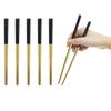 10Pair Resuable 23.5cm Square Chopsticks Top 18/0 Stainless Steel Japanese Black Gold Sushi Hashi Reusable Colorful Chopsticks