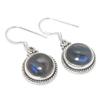Natural Labradorite Gemstone 925 Solid Sterling Silver Gift Earring 1.25" c4Q90