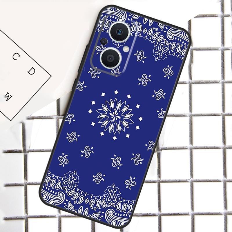 Blue Bandana Phone Case For OPPO Reno 14F 13F 12F 11F 10 Pro 8T 7 8 Lite OPPO Find X8 X6 X5 X9 Pro Cover