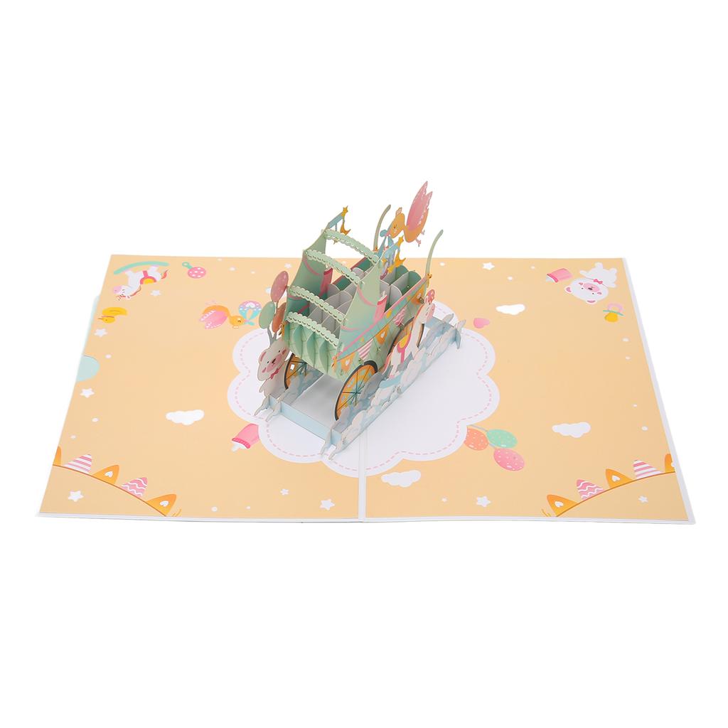 3D Baby Shower Card Cartoon Style Толстая бумага Детальная текстура 3D Поздравительные открытки для вечеринки A