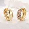 Роскошные сверкающие широкие серьги-кольца с инкрустацией синтетическим цирконием для женщин, изысканные аксессуары для вечеринок и банкетов