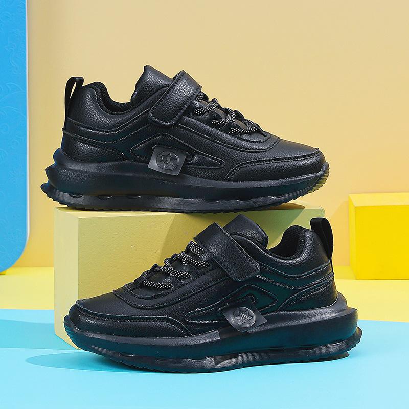 2025 Children's White Sports Shoes - All-Season Leather Sneakers for Primary School Students