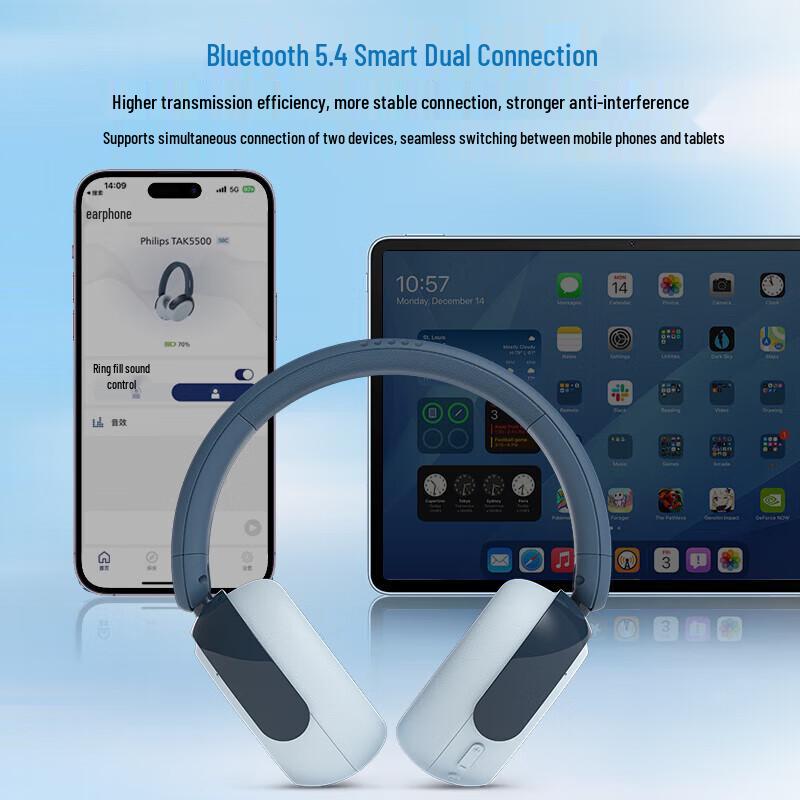 Philips TAK5500AL Детская беспроводная Bluetooth-гарнитура для учебы с охватывающими амбушюрами