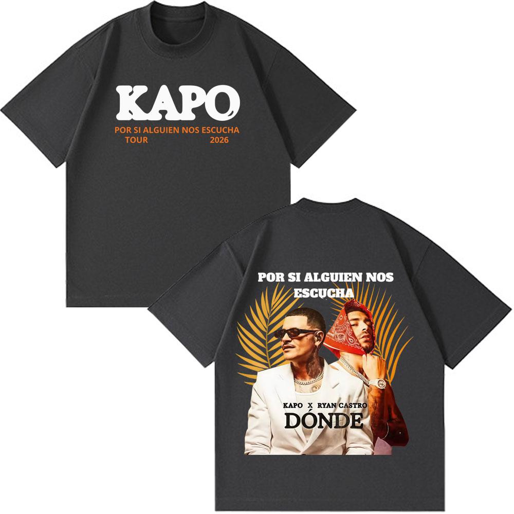 Rapper Kapo Por Si Alguien Nos Escucha Album Tour 2026 Print T Shirts Men Women Fashion Tshirt Loose Vintage TShirts Fan Gifts