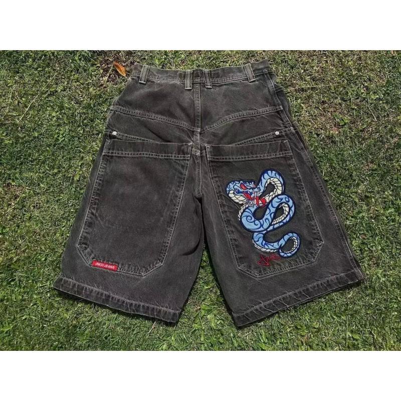 Hip Hop Denim Shorts Couple Streetwear Straight Leg Short Pants Casual Skateboard