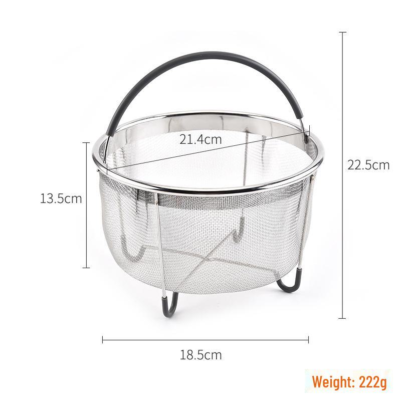 Портативная овощеварка из нержавеющей стали 304 с силиконовой ручкой - многофункциональная корзина для рисоварки