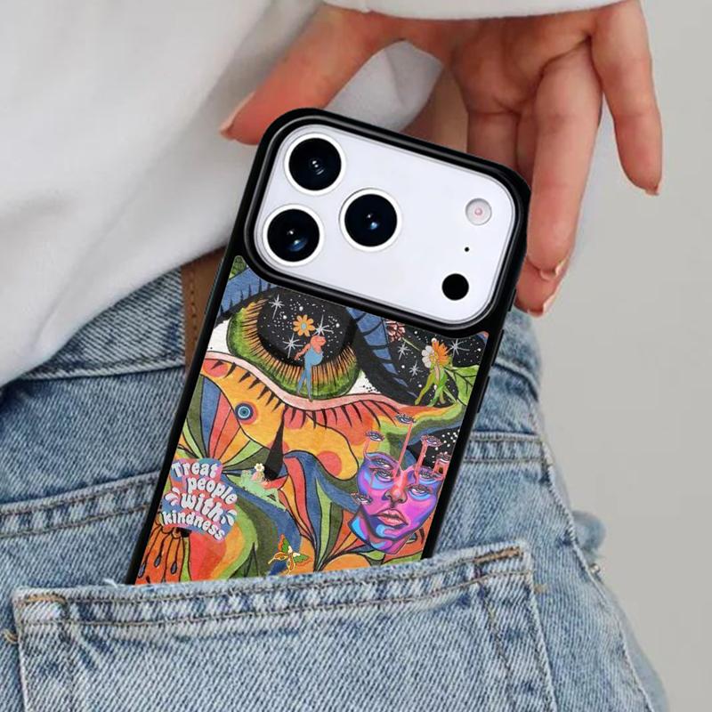 Хиппи Хиппи Психоделическое Искусство Чехол для Телефона для iPhone 16e 15 14 13 12 17 Pro Max Plus Air 17pro Чехол Coque