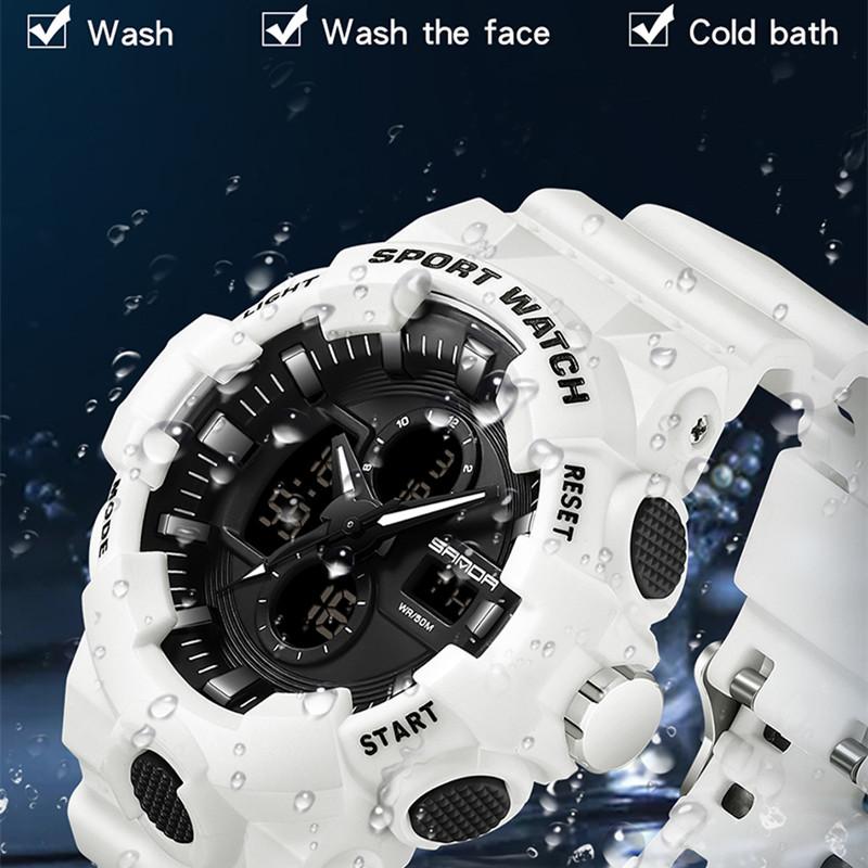 Новые мужские молодежные студенческие часы SANDA, модные трендовые светящиеся персонализированные электронные часы для занятий спортом на открытом воздухе