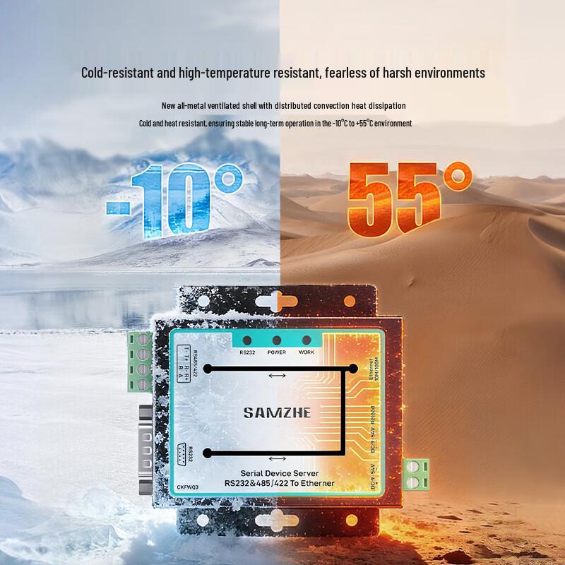 SAMZHE Industrial RS232/485/422 to 100M Ethernet Serial Server