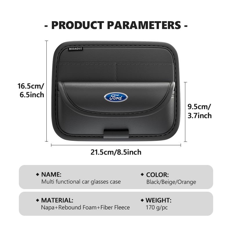PPWE7 For Ford Car Sun Visor Napa Glasses Storage Sunglasses Storage Holder Interior Accessories Escort KA Flex Everest KA Expedition