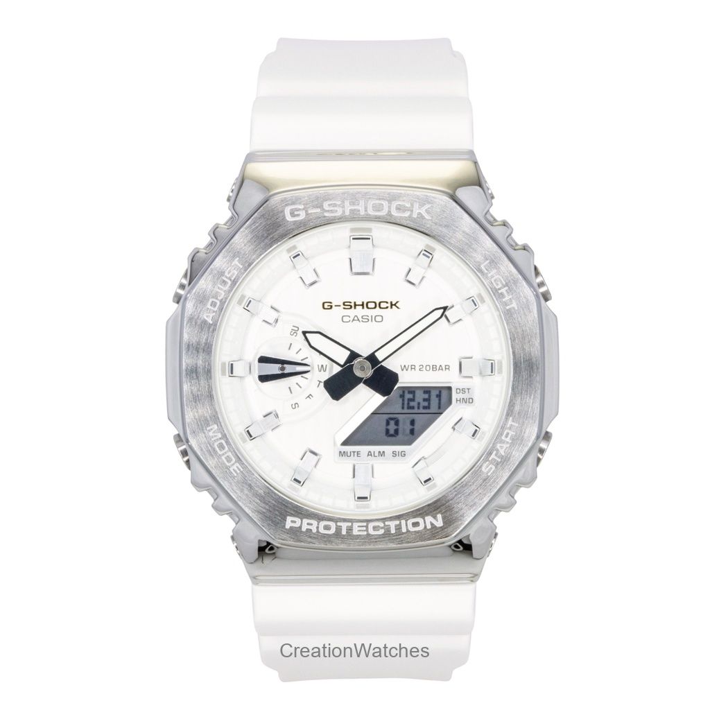 Casio G-Shock G-Steel Аналогово-цифровые Лимитированная серия Белый циферблат Кварцевые GM-2110SH-7A 200M Мужские часы