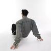 Men S Stand Collar Short Denim Jacket Casual Streetwear