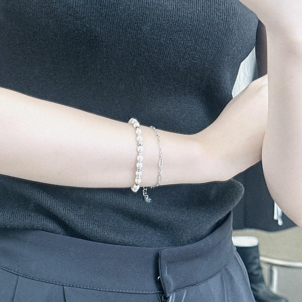 Браслет Jbans Classic Серебряный Металлический с Открытой Жемчужиной 5 мм (C2401Ac1073_Iv)