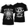 New Summer Viking Pattern 3d Printed Men T-Shirt Fashion Trend Plus Size Loose O Neck Short Sleeve Top