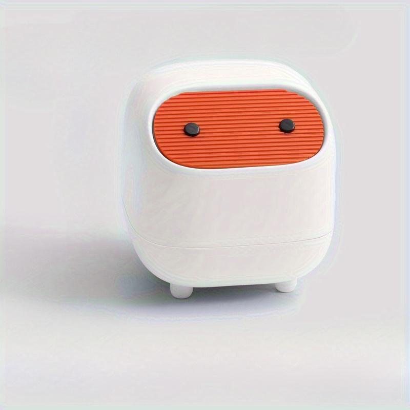 Мини настольная мусорка Ниндзя, Двухслойная, Нажимной тип, Крышка с тихим закрыванием, Прямоугольная, Прочный пластик, Компактное бытовое мусорное ведро с крышкой