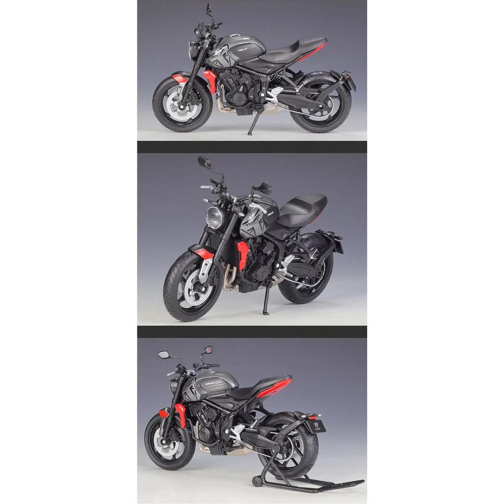 Welly 1/12 2021 Triumph Trident 660 Сплав Гоночный Мотоцикл Модель Литой Металл Уличный Мотоцикл Модель Симуляция Детская Игрушка Подарок