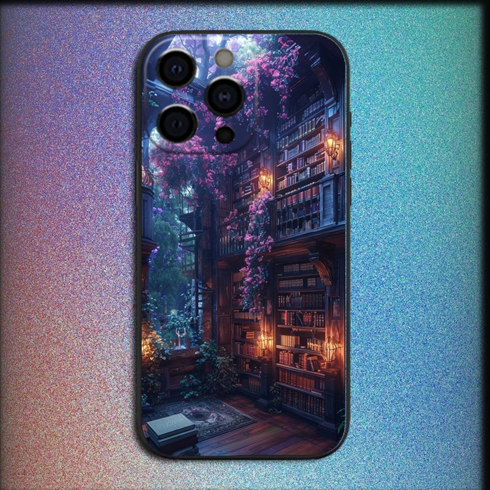 Alchemist Shelf Book Locker Phone Case For iPhone 16,15,14,13,12,11,Pro,X,XS,Max,XR,Plus,Mini Soft Black Cover