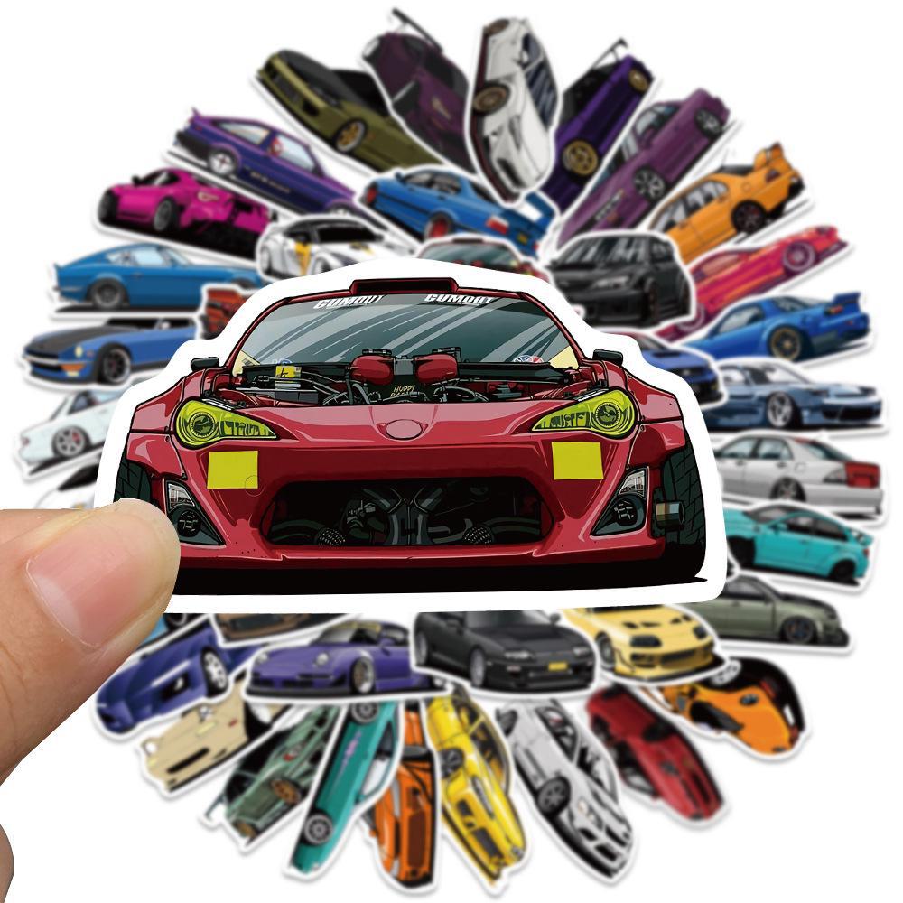 Наклейки JDM Car Graffiti - гонки, мотоциклы, багаж, водонепроницаемые наклейки