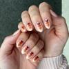 Fake Nails Wear Nail Pieces Autumn Pine Cones Fake Nails Simple Removable Nail Pieces 30 Almond Nails