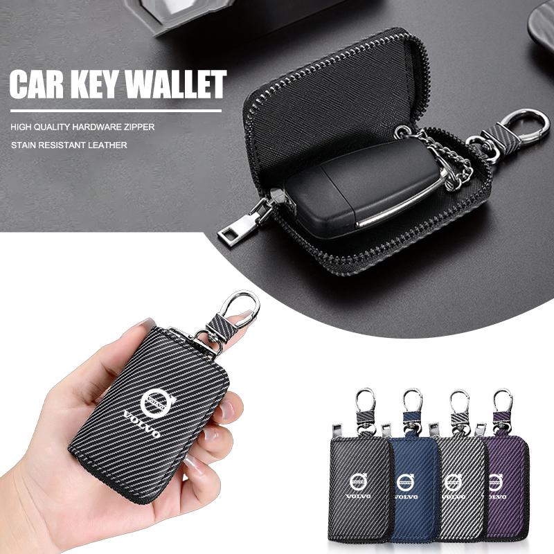 For Volvo EX90 V60 V40 XC90 S60 XC60 V50 V70 S90 XC40 S80 V90 High Quality PU Leather Key Case Covers Protective Bag Accessories
