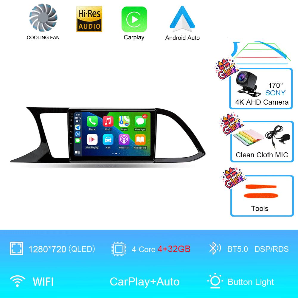 Автомобильное радио Android 14 Carplay Auto для Seat Leon 3 MK3 2012-2020 GPS-навигация 4G WIFI Мультимедийный видеоплеер Стерео 360 Камера