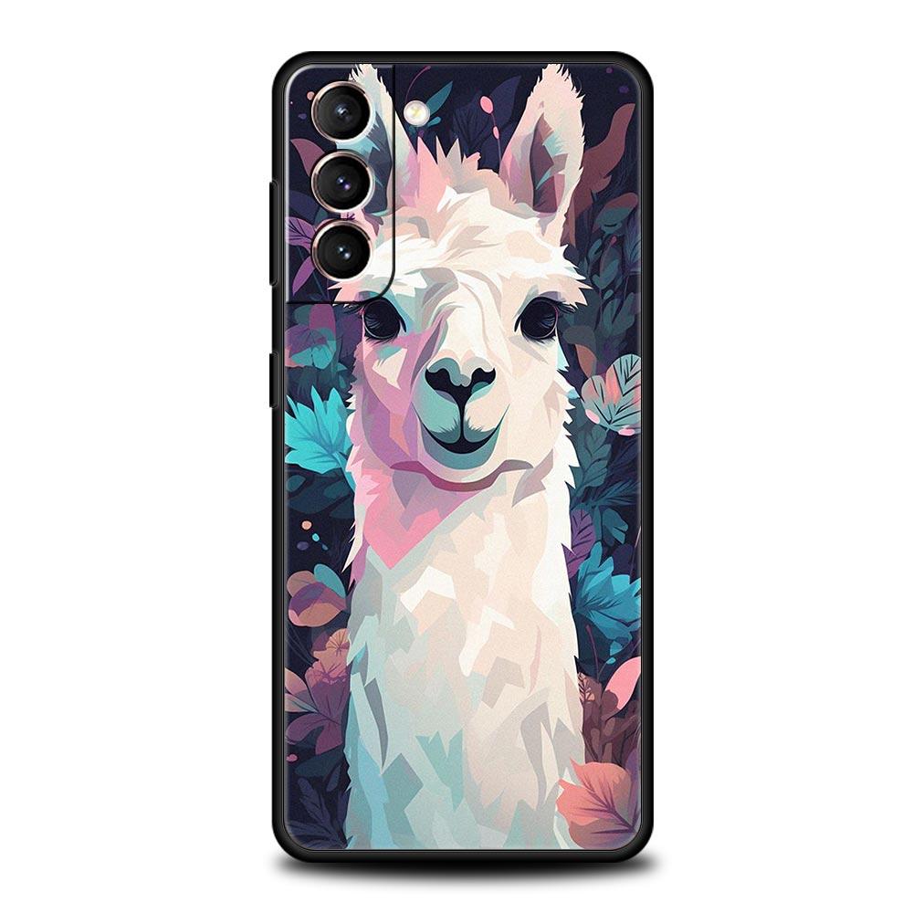 Чехол для телефона Samsung Galaxy S24 S23 S22 Ultra S20 S21 FE 5G S10 S9 Plus S10E S8 S7 Edge Мягкий чехол Кавайная альпака милая