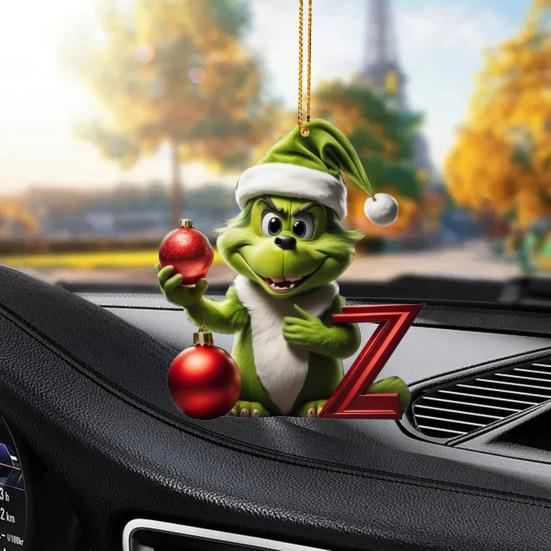 Подвеска в виде рождественской елки с ремешком, легко подвешивается, дизайн эльфа, 26 стилей с буквами