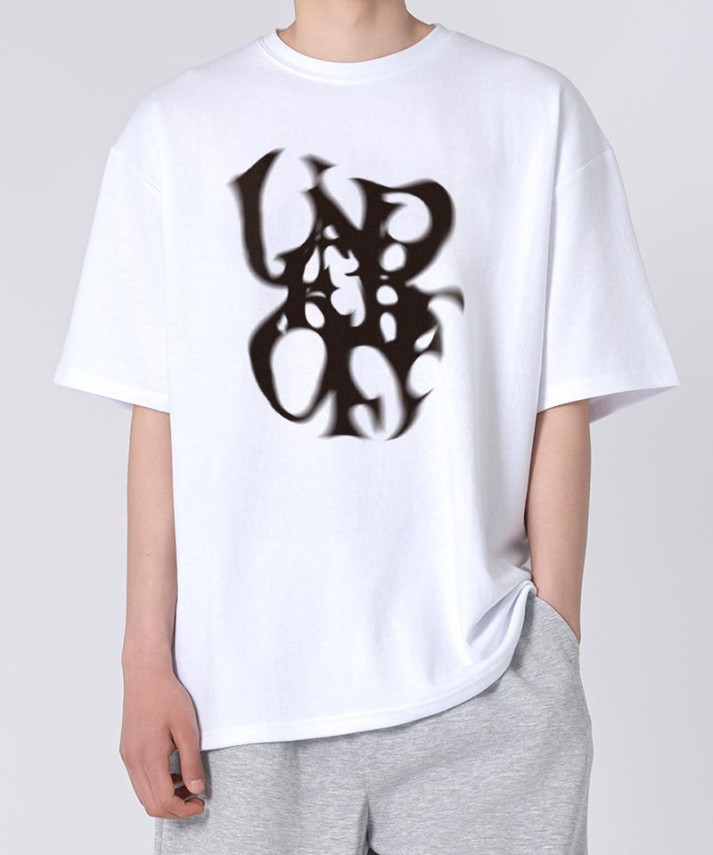 Under Off Oversized Crew Neck Smoked Short Sleeve T-Shirt White