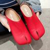 2024 Women Split Toe Flat Slippers Women Shallow Lazy Slip-On Mules Split Toe Woman Loafers Casual Cozy Soft Shoes Chaussure Femme