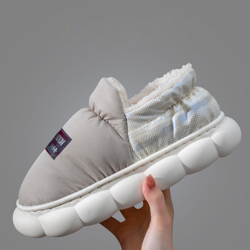 Зимние женские тапочки Toast, теплые плюшевые хлопковые тапочки для мужчин, домашняя нескользящая обувь на толстой подошве с мехом для пар