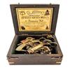 Brass Sextant with Wooden Box Navigation Instrument Decorative Giftable Marine Astrolabe Ship's Instruments