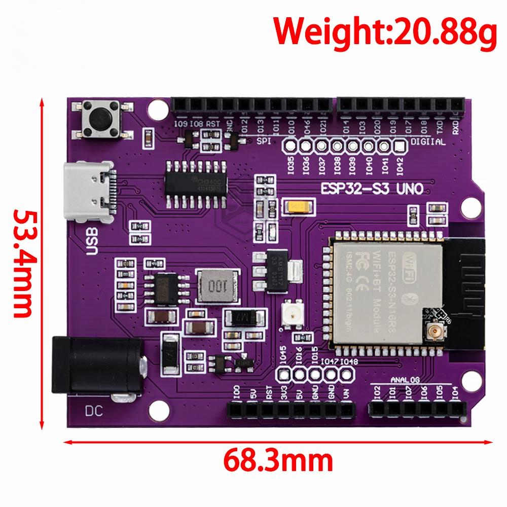 Плата разработки ESP32-S3 UNO Модуль WROOM-1-N8R2/N16R8 Совместима с DevKitC-1
