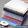 D-type File Folders Transparent Perforated Binder Folder Office School Supplies File Bag