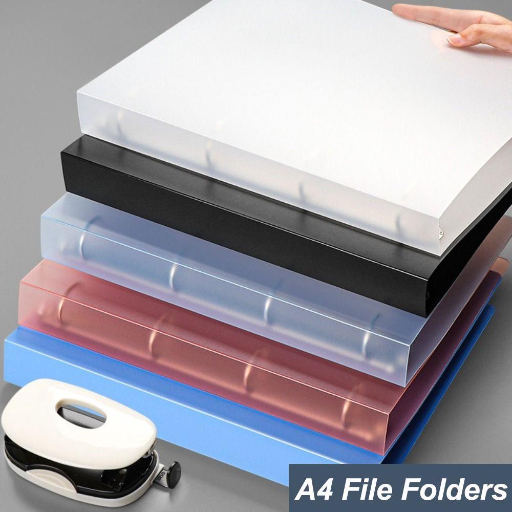 D-type File Folders Transparent Perforated Binder Folder Office School Supplies File Bag