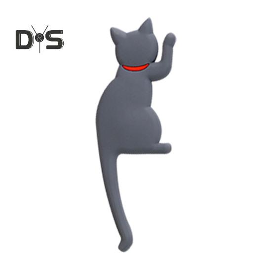 Наклейка на холодильник с крючком, высокая прочность, 3D, реалистичный дизайн с изображением мультяшного кота, декоративная наклейка на холодильник, аксессуар для холодильника