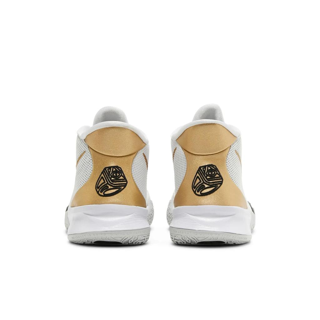 Nike Kyrie 7 Grade School 'Rings' (Unisex) White / Black / Grey / Metallic Gold Kids' Basketball Shoes CT4080 101