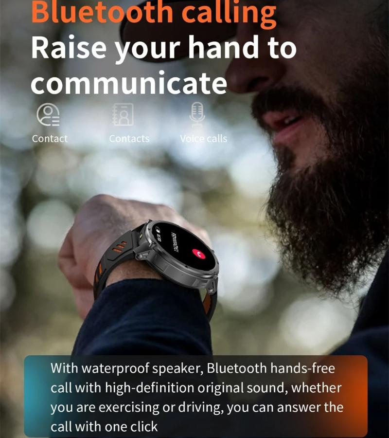 2026 New Men Bluetooth Call Smart Watch Military Built-in GPS Compass Barometric Altimeter 30ATM Waterproof Bluetooth Call Smart Watch