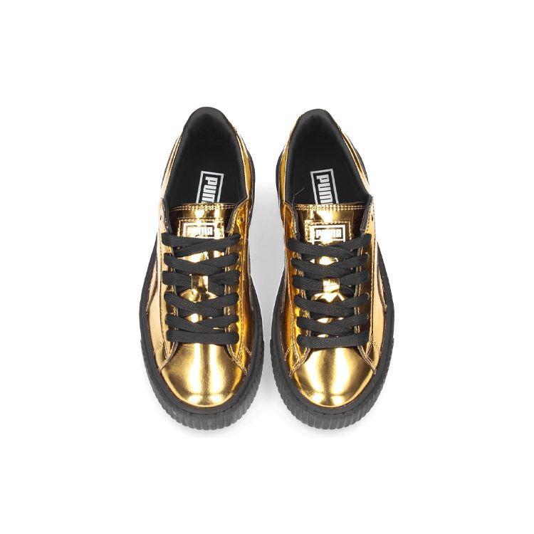 Puma Кроссовки Basket Platform Metallic Gold Женские Черные 362339-04