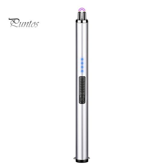 USB Rechargeable Electric Long Kitchen Ignition Stick Hanging Buckle Design Stove Windproof LED Flameless Pulse Igniter