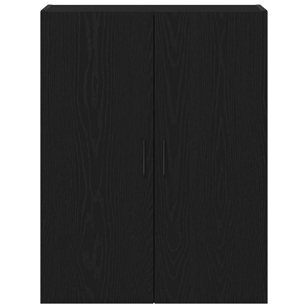 Wall Mounted Cabinet in Black Oak Effect 69.5 x 34 x 90 cm