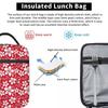 Тропическая Цветочная Изолированная Сумка для Ланча Унисекс Красные Цветы Ланчбокс Повседневная Сумка-Холодильник для Пикника Портативная Сумка-Тоут Сумки для Еды Рождество