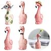 Creative Birthday Gift for Women Cute Resin Flamingo Decorative Vase, Pink Flower Holder Figurine, Animal Shape Vase Tabletop Ornament Dried