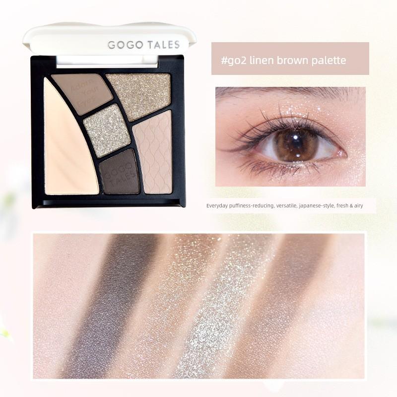 Gogo Dance Six-Color Eyeshadow Palette for Beginners, Daily Light Makeup, Smoky Makeup, Highlighter All-In-One Palette, 2026 New Model