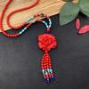 Национальный стиль киноварь перегородчатая эмаль ожерелье классическая длинная с бахромой женская цепочка для свитера аксессуары Пин Ань кулон на год рождения