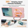 For Samsung Galaxy Z Flip 7 Magnetic Mobile Phone Case with Ring Kickstand Matte 360° Spin Stand Cover with Ring Holder New 2026