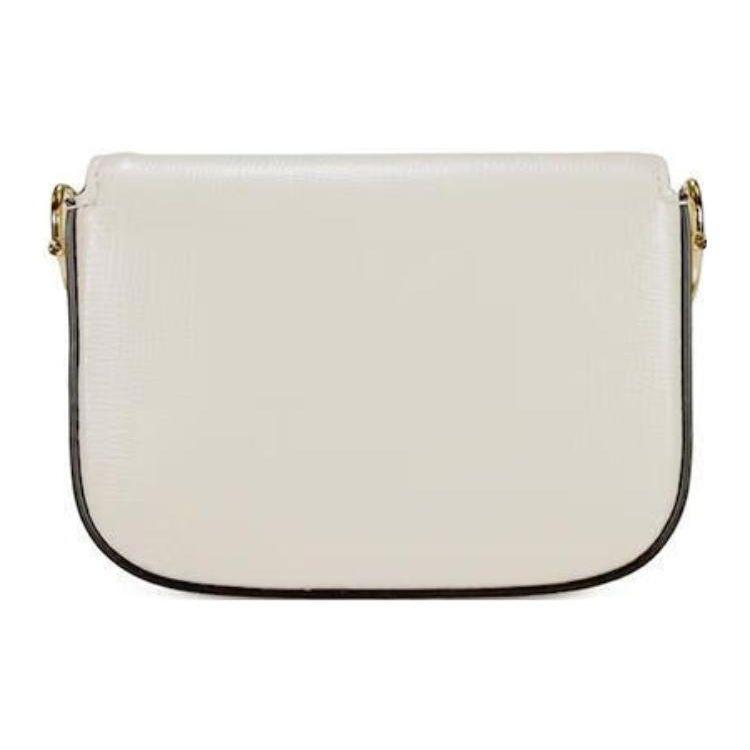 Gucci Horsebit 1955 White Leather Crossbody Bag, Gold Hardware Detachable Chain & Web Strap, Women's Daily Shopping Shoulder Handbag 699760-18YSG-9068