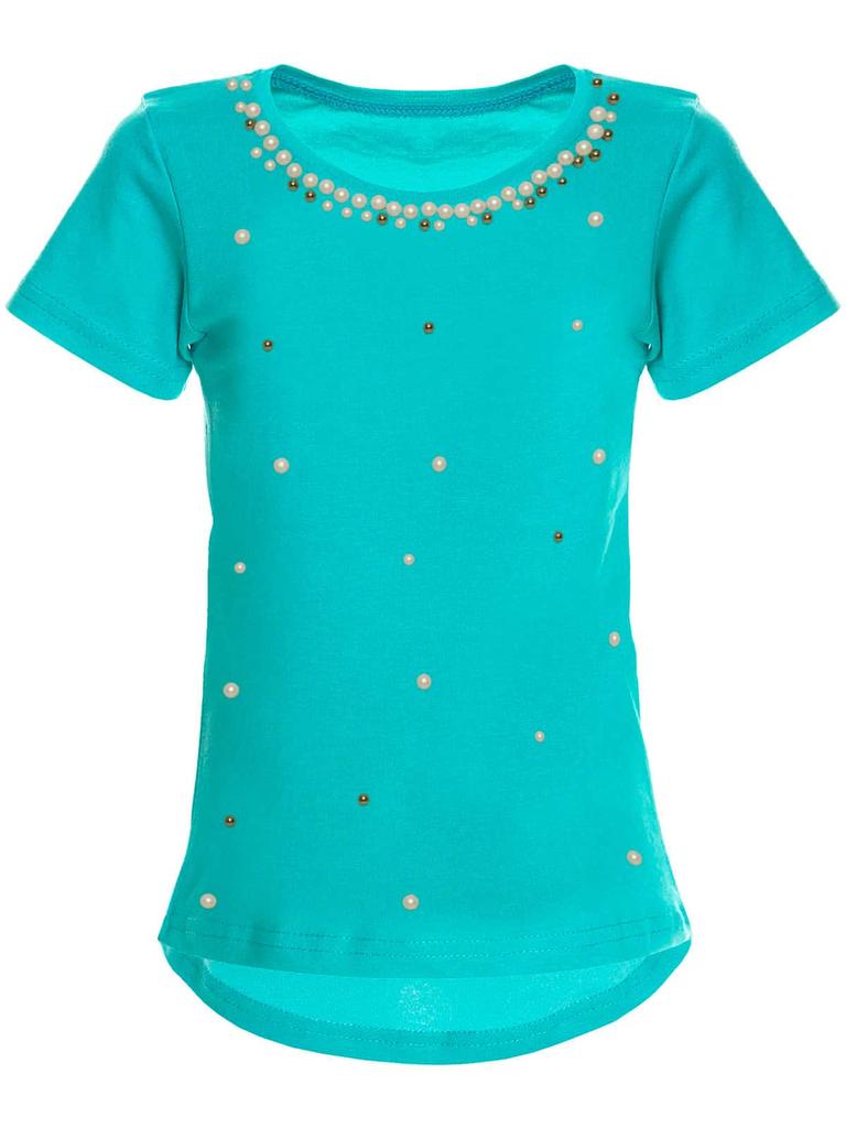 Girls T-shirt with Faux Pearls