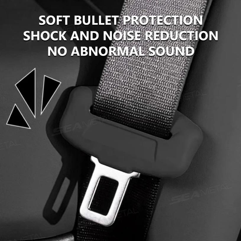 2Pcs Seat Belt Buckle Cover Anti-Scratch Rubber Car Seat Buckle Protector Clip Protection Cover Universal for SUV Sedan